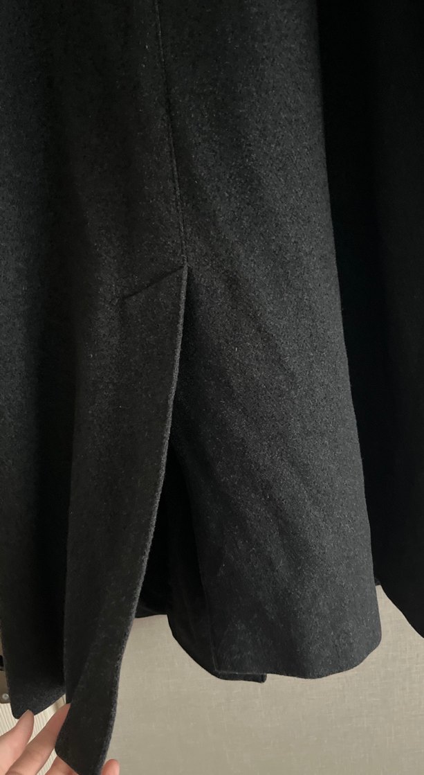 Gri Midi Düğmeli Hamile Kabanı - Görsel 4