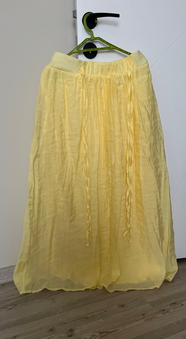 Sarı Uzun Kollu Bohem Keten Gömlek - Görsel 5