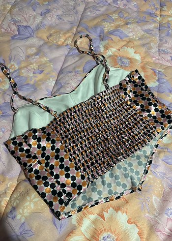 Pul Detaylı Çok Renkli Straplez Büstiyer - Görsel 4