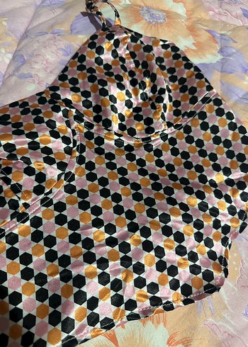 Pul Detaylı Çok Renkli Straplez Büstiyer - Görsel 3