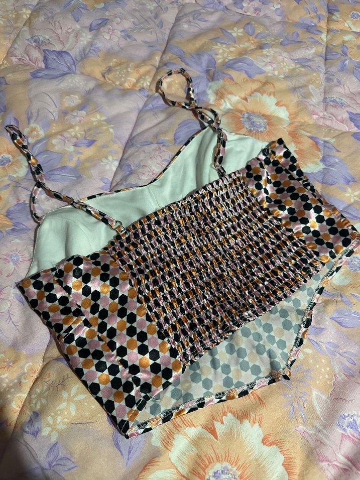 Pul Detaylı Çok Renkli Straplez Büstiyer - Görsel 4