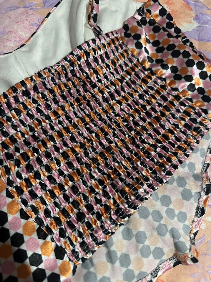 Pul Detaylı Çok Renkli Straplez Büstiyer - Görsel 5