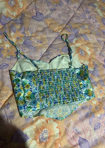 Çiçek Desenli Askılı Büstiyer - Görsel 4