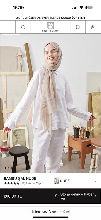 freschscarf bambu şal