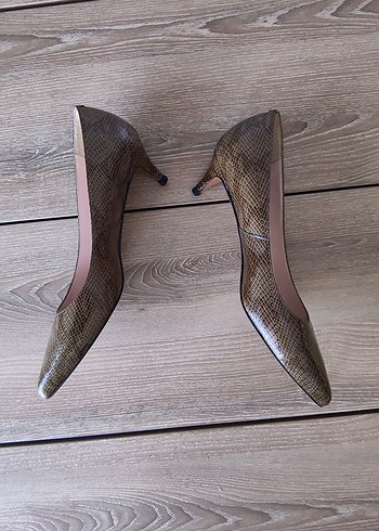 Kemal Tanca Yeşil Yılan Desenli Kadın Stiletto - Görsel 3