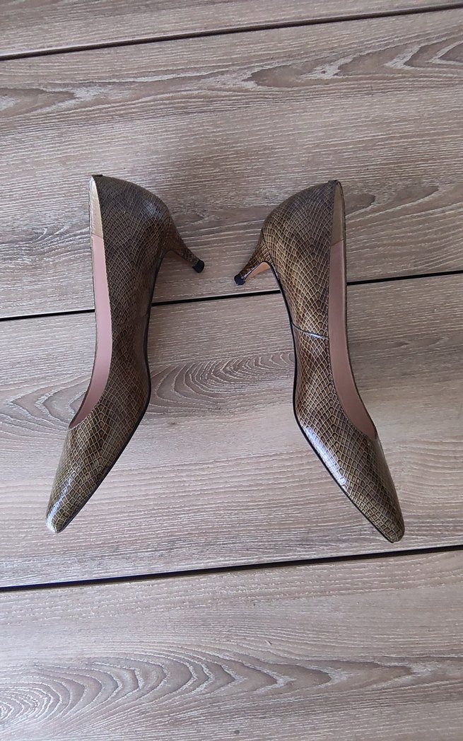 Kemal Tanca Yeşil Yılan Desenli Kadın Stiletto - Görsel 3