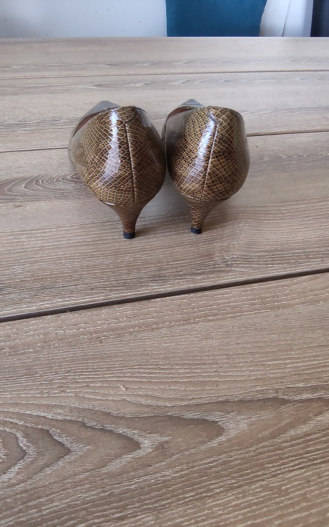 Kemal Tanca Yeşil Yılan Desenli Kadın Stiletto - Görsel 4