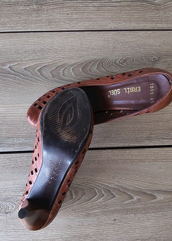Erbil Süer Kızıl Kahve Yüksek Topuk Ayakkabı - Görsel 2