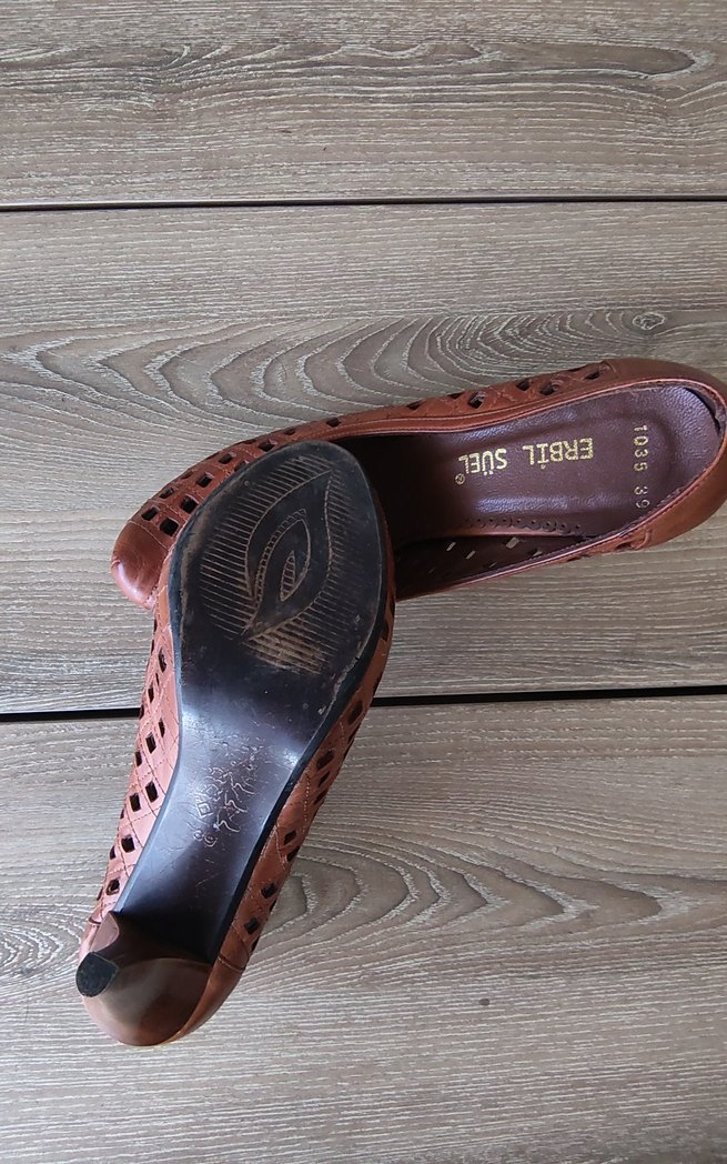 Erbil Süer Kızıl Kahve Yüksek Topuk Ayakkabı - Görsel 2