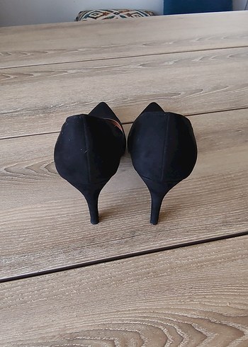Siyah Süet Stiletto Kadın Ayakkabı - Görsel 2