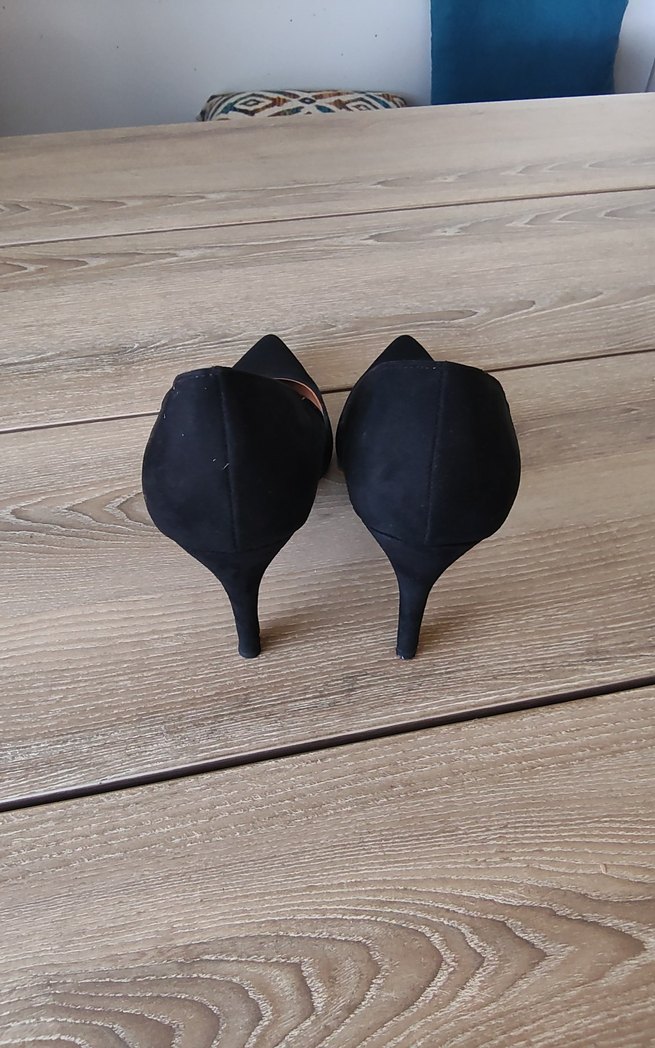 Siyah Süet Stiletto Kadın Ayakkabı - Görsel 2