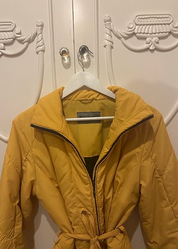 Sarı Kemerli Midi Kadın Mont - Görsel 2