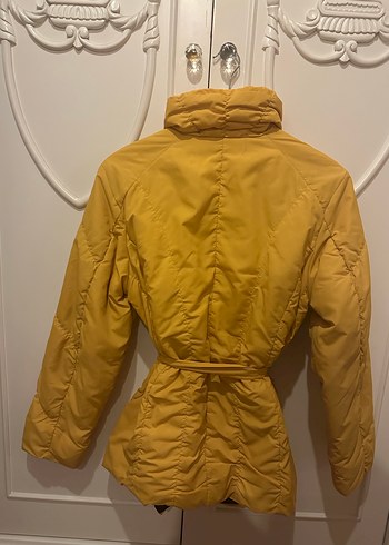 Sarı Kemerli Midi Kadın Mont - Görsel 3