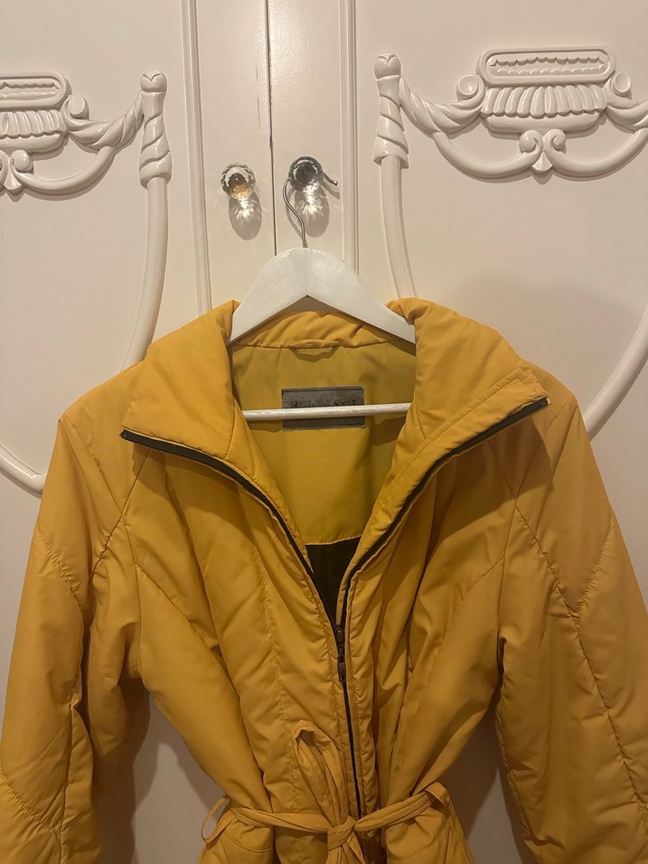 Sarı Kemerli Midi Kadın Mont - Görsel 2