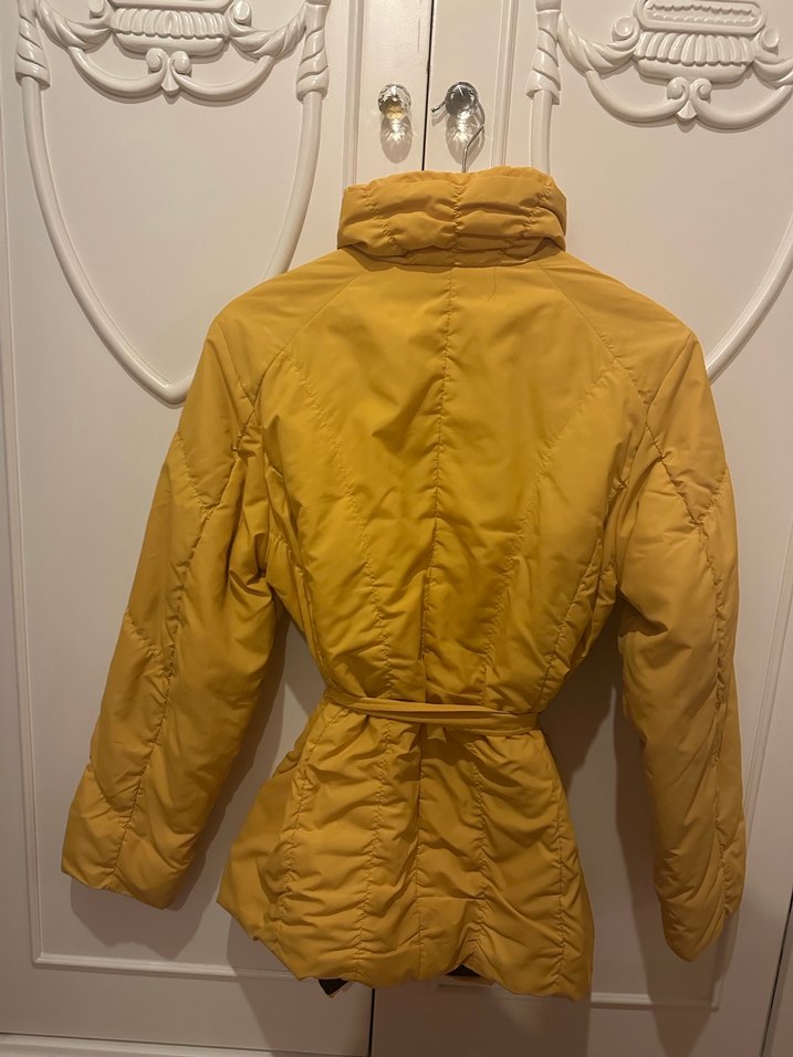 Sarı Kemerli Midi Kadın Mont - Görsel 3