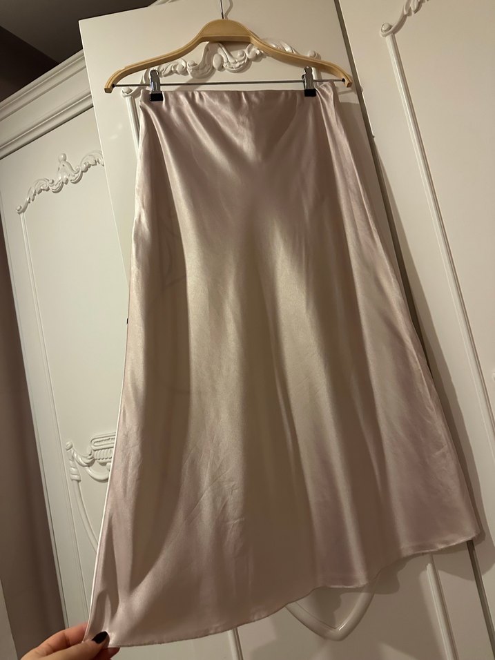 Bej Desenli Kadın Midi Etek - Görsel 3