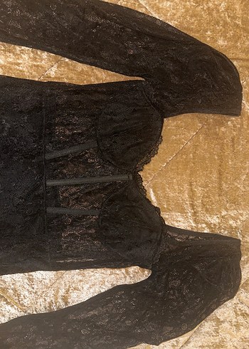 Dantel Detaylı Siyah Uzun Kollu  Elbise - Görsel 2