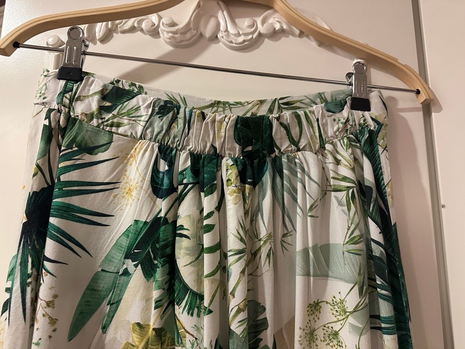 Yeşil Desenli Uzun Bohem Etek - Görsel 3