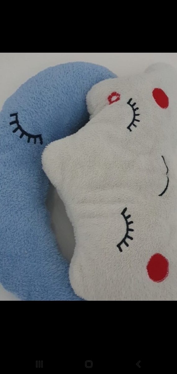 Nakışlı Mavi Emzirme ve Hamilelik Yastığı - Görsel 3