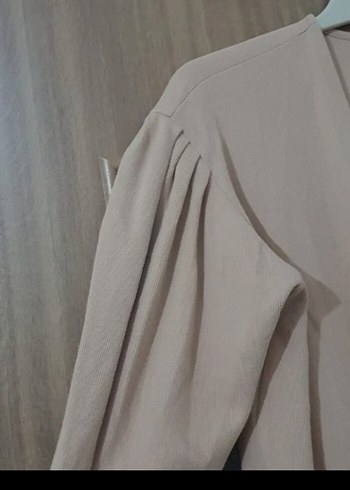 Bej Uzun Kollu Rahat Kesim Kadın Sabahlık - Görsel 2