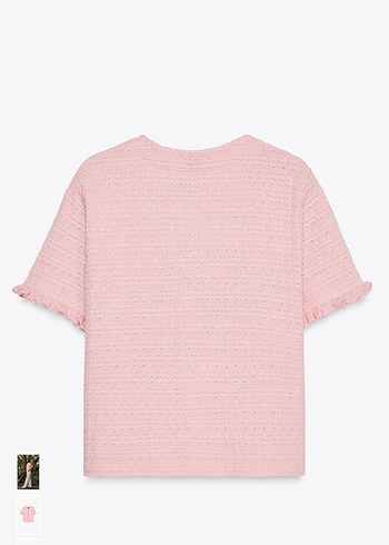 Zara fırfırlı triko kazak - Görsel 4