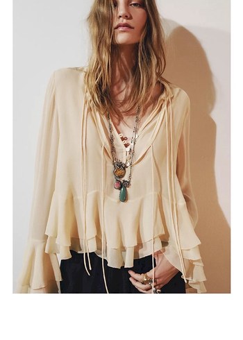 Zara volanlı gömlek - Görsel 3