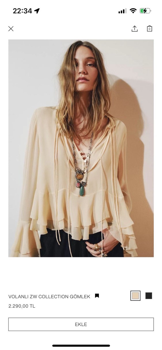 Zara volanlı gömlek - Görsel 3