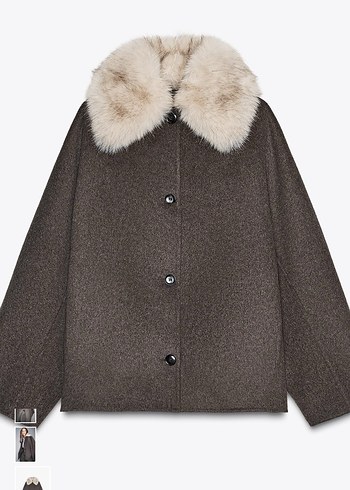 Zara yün karışımlı suni kaban - Görsel 2