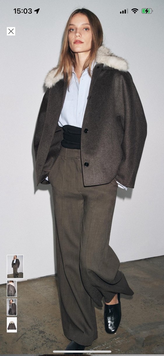 Zara yün karışımlı suni kaban - Görsel 3