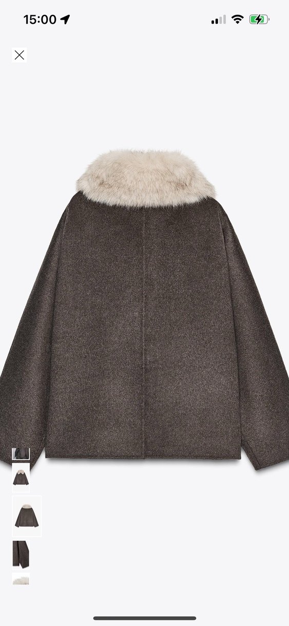 Zara yün karışımlı suni kaban - Görsel 4