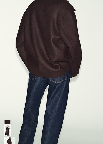 Zara yüksek yaka yün kısa kaban - Görsel 3