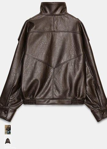 Zara suni deri ceket - Görsel 2