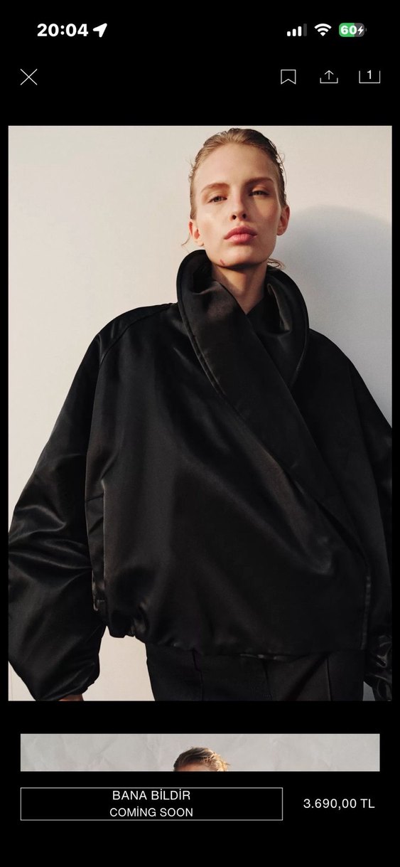 Siyah Parlak Midi Kadın Ceket - Görsel 4