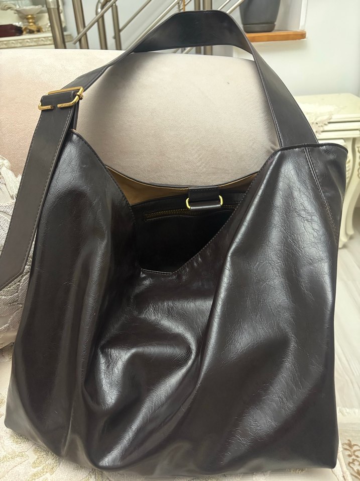 Kahverengi Deri Kadın Çanta - Görsel 4