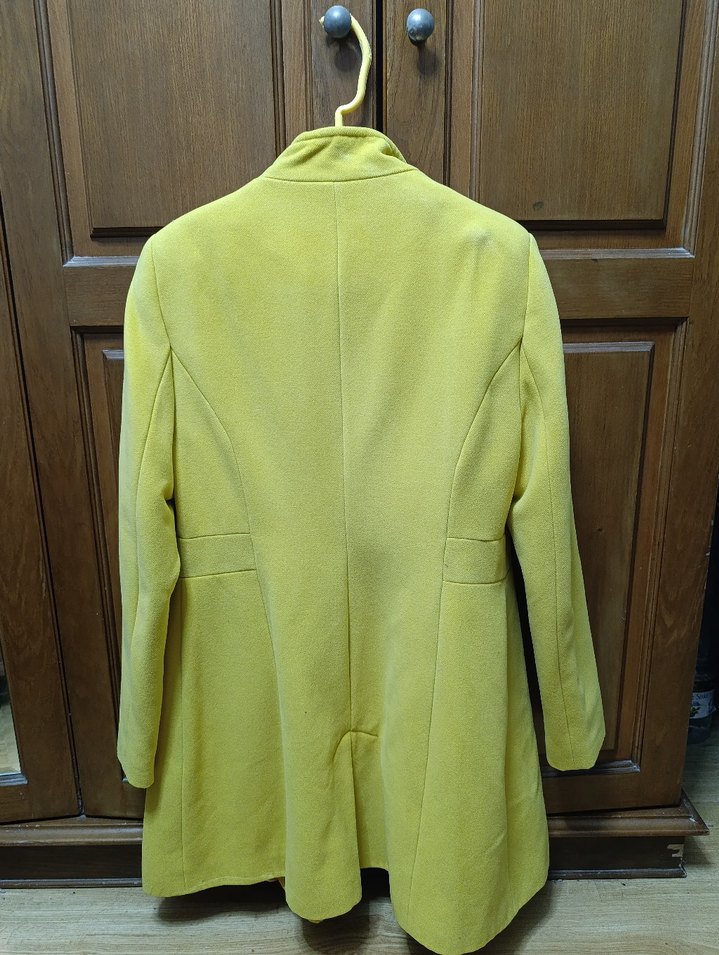 Sarı düğmeli uzun kaban - Görsel 2