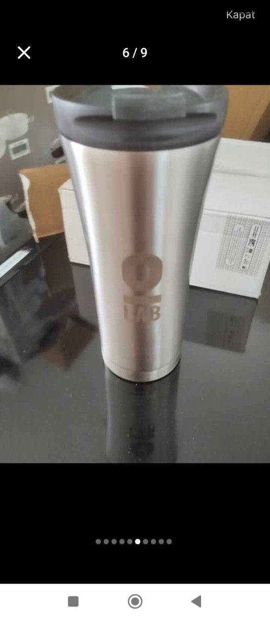 Beyaz Termos Şişe Siyah Kapaklı - Görsel 2