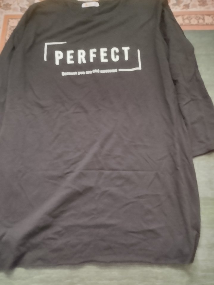 Siyah V Yaka Hamile Tişörtü, Baskılı - Görsel 3