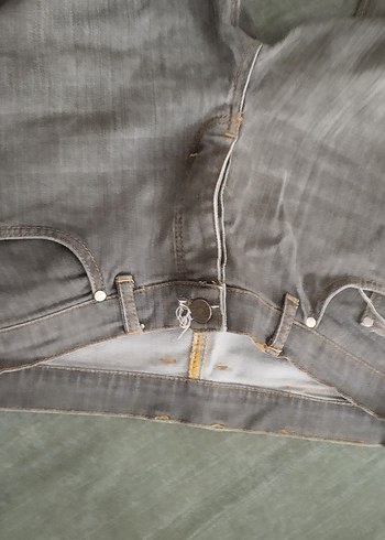 Gri Erkek Denim Pantolon, Kemerli, Normal Boy - Görsel 11