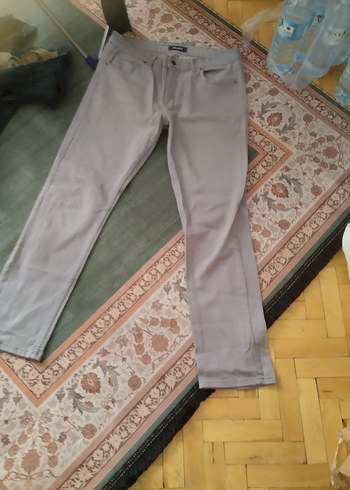 Gri Erkek Denim Pantolon, Kemerli, Normal Boy - Görsel 5