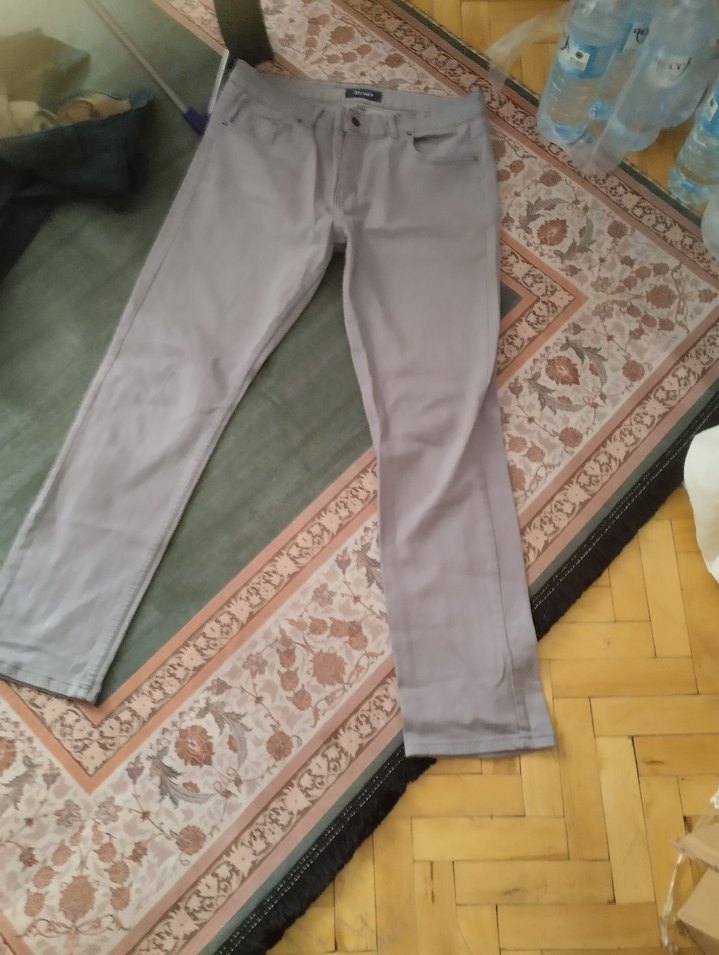 Gri Erkek Denim Pantolon, Kemerli, Normal Boy - Görsel 5