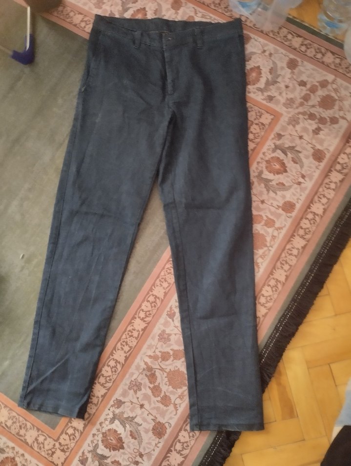 Gri Erkek Denim Pantolon, Kemerli, Normal Boy - Görsel 2