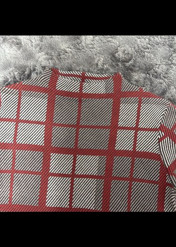 Gri Ekose Desenli Uzun Kollu Kadın elbise - Görsel 5