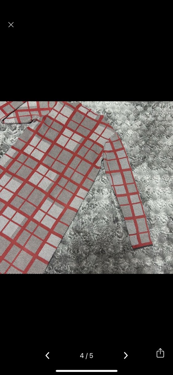 Gri Ekose Desenli Uzun Kollu Kadın elbise - Görsel 3