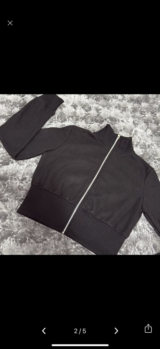 Fermuarlı Siyah Kadın Mini Ceket - Görsel 2