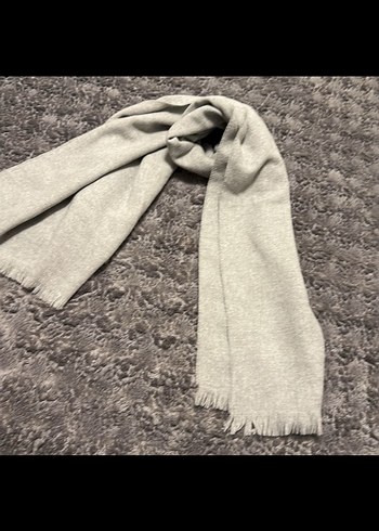 Gri Kadın Yün Şal - Görsel 3