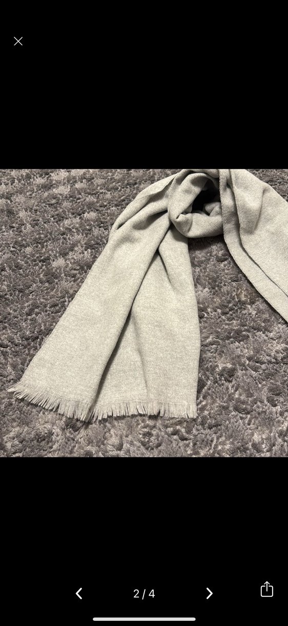 Gri Kadın Yün Şal - Görsel 2