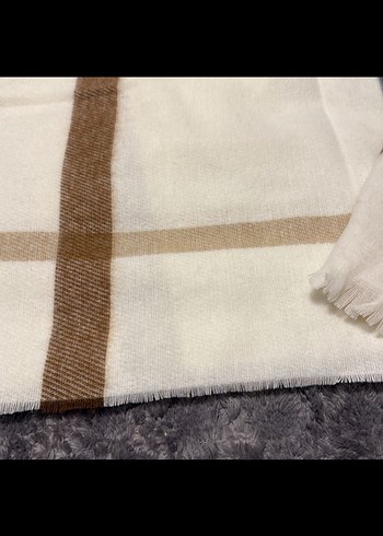 Beyaz  Kadın Yün Şal - Görsel 3