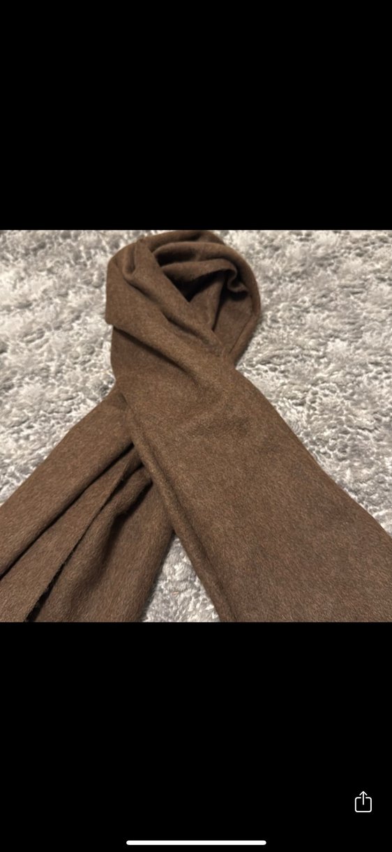 Kahverengi Yün Kadın Şal - Görsel 2