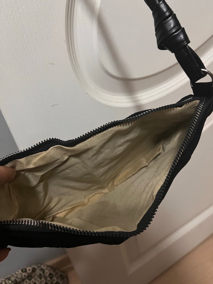 Siyah Süet Kadın Omuz Çantası - Görsel 2