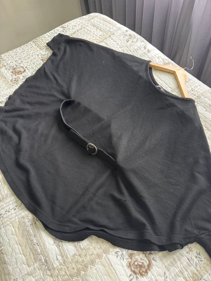 Siyah Kemer Detaylı  Midi Kazak - Görsel 3